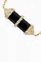-الأونيكس الأسود -Chakra Small Black Onyx & Diamond Necklace in 18kt Gold