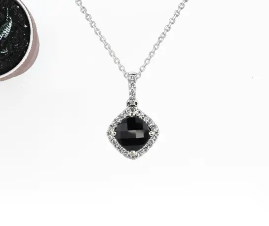 Black Beauty Maine Tourmaline & Diamond Necklace