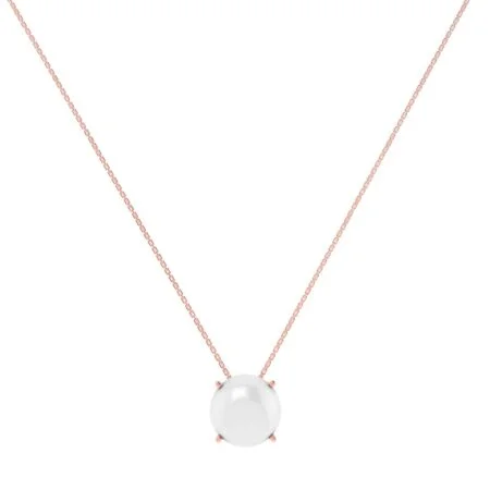 Diamond Crest Moonstone Necklace in 18k Gold