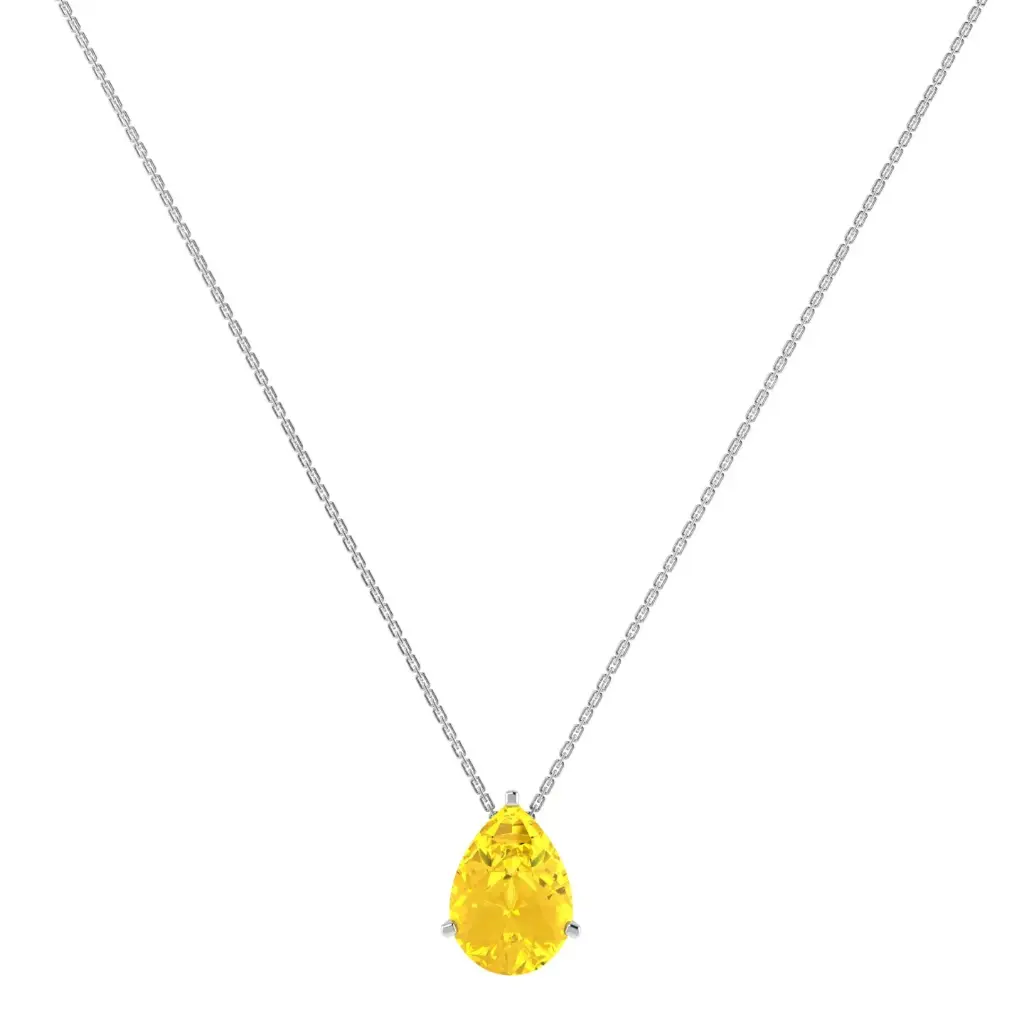 Golden Glow Pear Citrine Necklace in 18k Gold